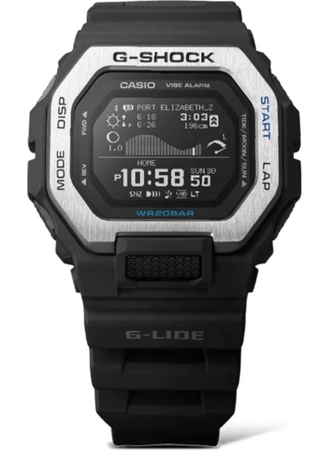 CASIO G-Lide Black Digital Watch GBX100-1D Resin Stainless Steel World Time