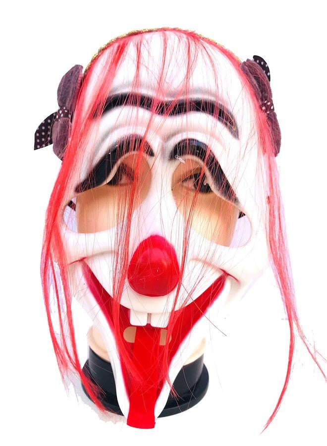 Evisha قناع وجه فاخر على شكل شعر مهرج جوكر من إيفيشا، قناع هولي، قناع حفلة الهالوين - Image 1