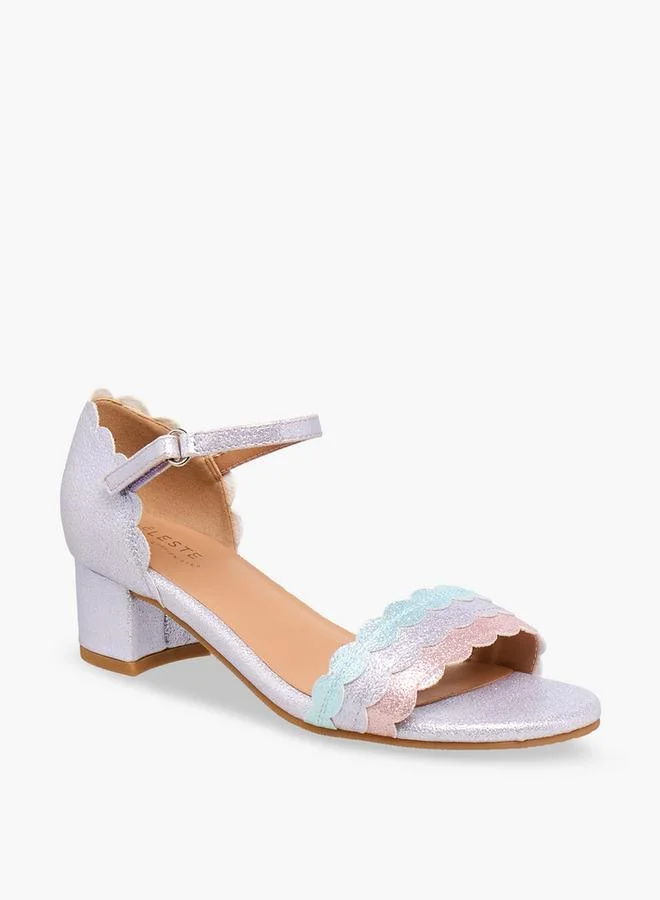 Celeste Girls Block Heel Ankle Strap Sandals