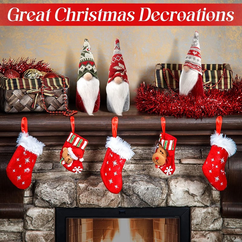Apipi 3 Pcs Christmas Gnome Decorations - Mini Handmade Swedish Tomte Ornaments, Scandinavian Gnome Decor for Xmas Winter Home Table Decor Gifts - Image 5