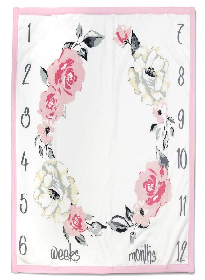 Baby Essentials Baby Weekly, Monthly Milestone Blanket for Baby Boys and Girls with Month & Week Markers for Swaddling and Baby Photo Props (Floral Roses) - Image 3
