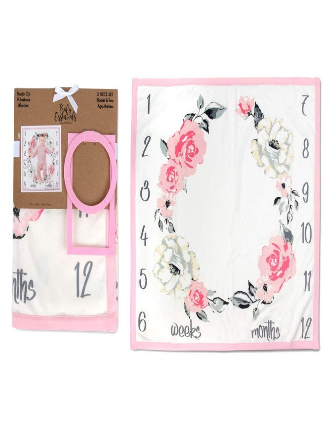 Baby Essentials Baby Weekly, Monthly Milestone Blanket for Baby Boys and Girls with Month & Week Markers for Swaddling and Baby Photo Props (Floral Roses) - Image 4