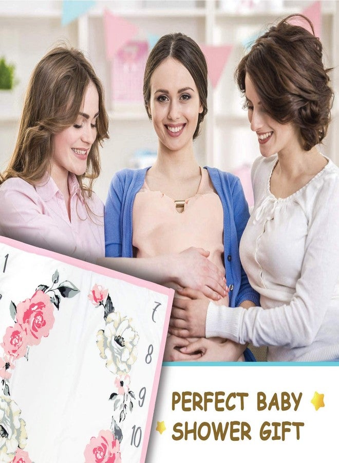 Baby Essentials Baby Weekly, Monthly Milestone Blanket for Baby Boys and Girls with Month & Week Markers for Swaddling and Baby Photo Props (Floral Roses) - Image 5