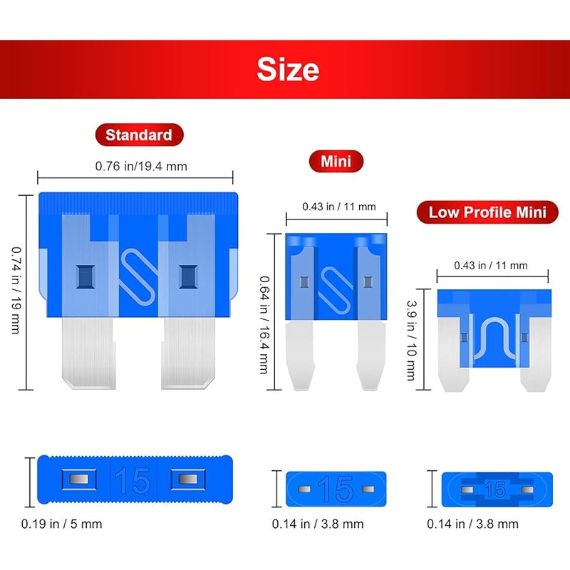 BBjinronjy Fuse Assortment Kit,306pcs Car Boat Truck SUV Auto Automotive Assorted Replacement Blade Fuses Standard & Mini & Low Profile Mini-2A 5A 7.5A 10A 15A 20A 25A 30A 35A with Fuse Puller and Circuit r - Image 4
