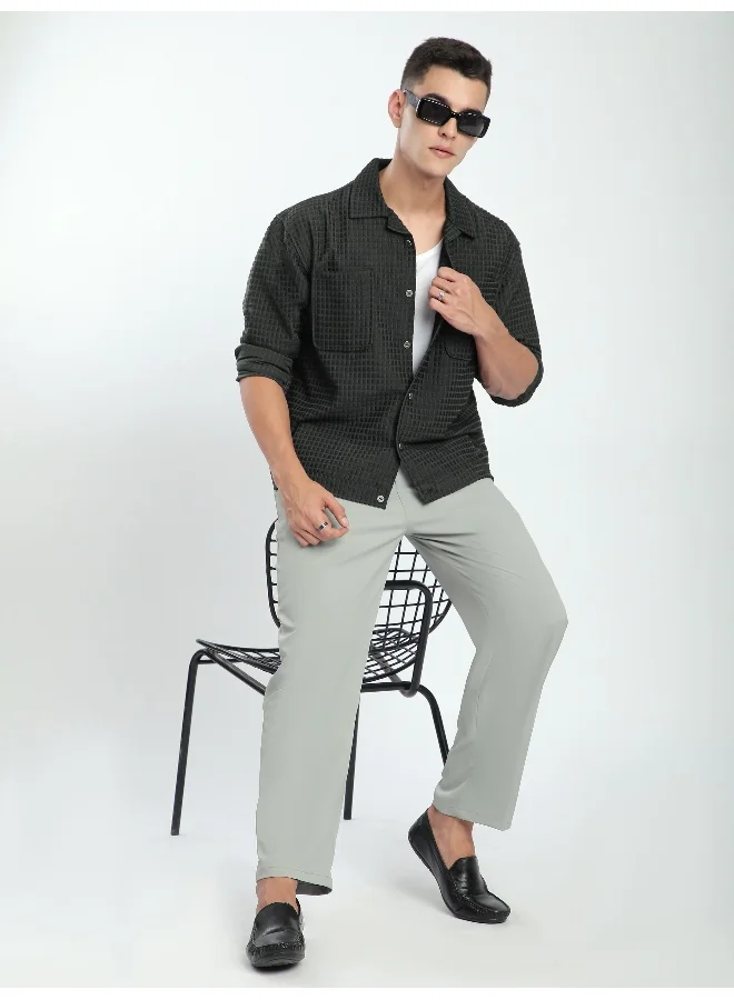 Beyoung Dark Grey Bubble Textured Shacket