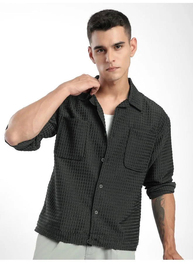 بيونغ شيكت رمادي داكن بنسيج فقاعي