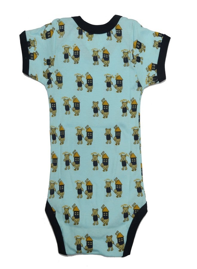 Kaboos Sky Colour 100% Cotton Bodysuit for Baby Boy (0-3 Months) - Image 3