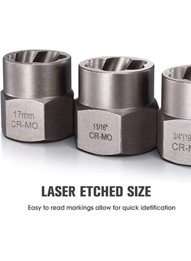 LOOPITYS Impact Bolt & Nut Remover Set, 13+1 Pieces Bolt Extractor Tool Set with Solid Storage Case - Image 2