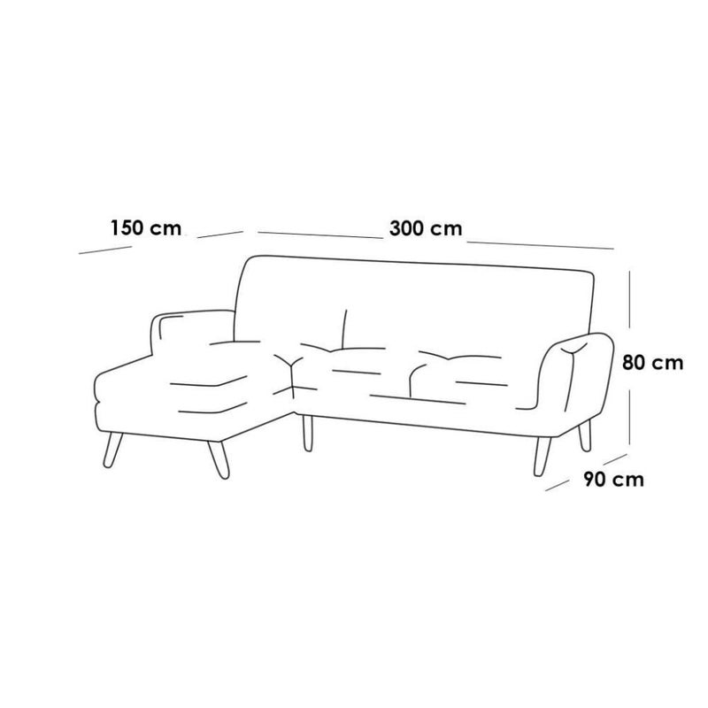 Betak Suede wood and velvet corner sofa - white - Image 2
