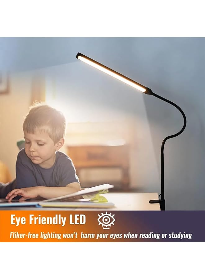 erorex Led Single Head Reading Desk Lamp Foldable Swing Arm Table Lamp With Clip Dimmable Workstation Office Pc Eye Protection - Image 3