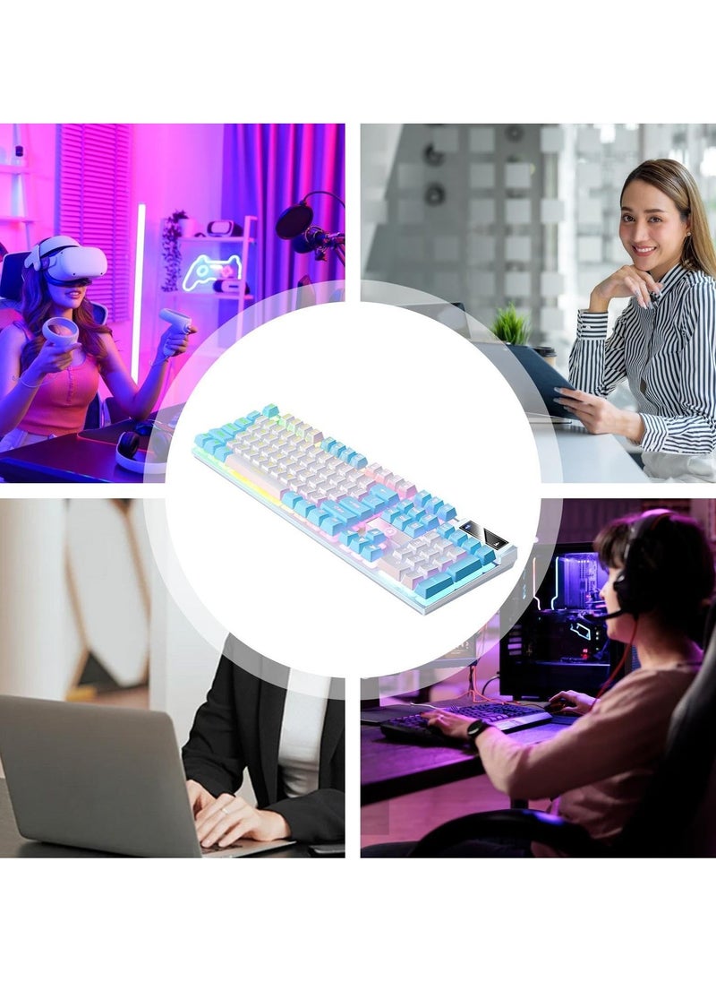 Mechanical Gaming Keyboard DIY RGB 104 Keys Ultra Slim LED Backlit USB Wired Keyboard Durable Abs Keycaps Responsive Keystrokes Spill Resistant Computer Keyboard for PC Mac Xbox Gamer - Image 5