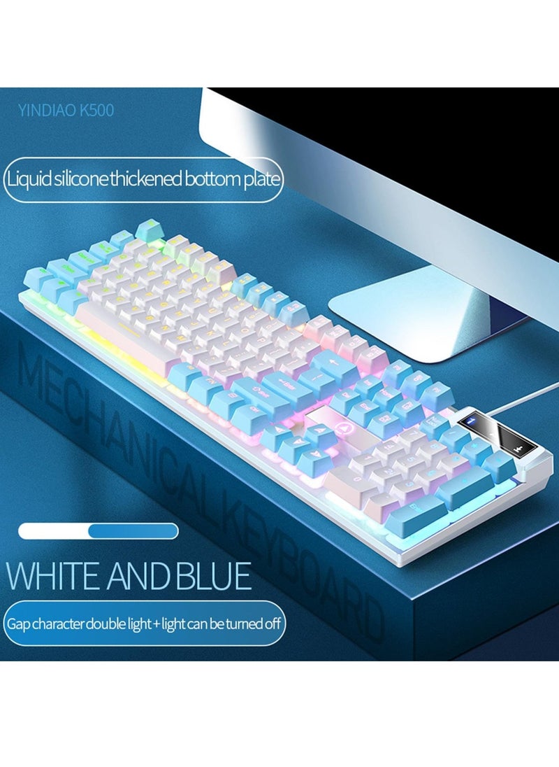 Mechanical Gaming Keyboard DIY RGB 104 Keys Ultra Slim LED Backlit USB Wired Keyboard Durable Abs Keycaps Responsive Keystrokes Spill Resistant Computer Keyboard for PC Mac Xbox Gamer - Image 3