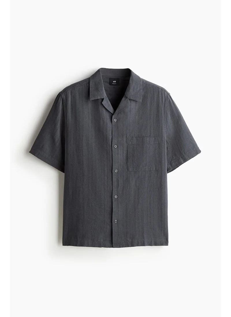اتش اند ام Regular Fit Linen-blend resort shirt