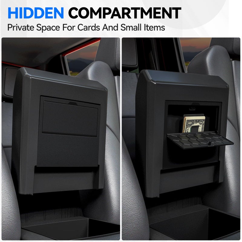 ELECFRESH 6PCS Center Console Organizer Tray for 2026 2025 2024 Toyota Tacoma Accessories, Armrest Hidden Storage Box, Rear and Console Cup Holder Glove and Armrest Storage Box with Insert Divider - Image 4