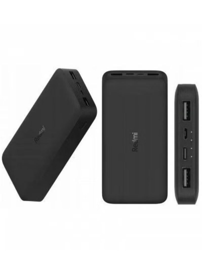 JAJEEK Redmi 18W Fast Charger Power Bank 20,000mAh (Xiaomi) – Ultra-Fast Charging for Phones, Tablets, Laptops, and More, High Capacity, Portable Power Solution for On-the-Go, Dual USB Output, Quick Recharge, Black - Image 3