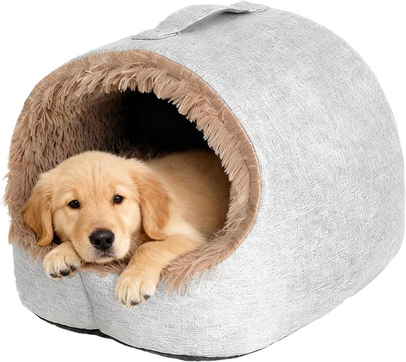 Winter Cat Cave - Winter Semi-Closed Comfortable Warm Kitten Bed | Pet Calming Nest Covered Cat Cave - for Home Dorm Bedroom Living Room Balcony - Image 1