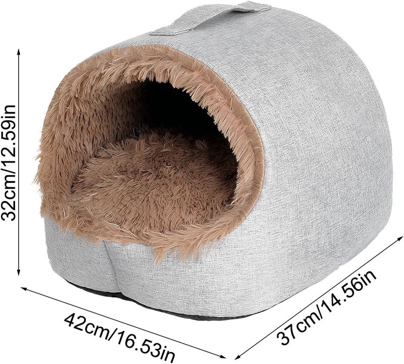 Winter Cat Cave - Winter Semi-Closed Comfortable Warm Kitten Bed | Pet Calming Nest Covered Cat Cave - for Home Dorm Bedroom Living Room Balcony - Image 5