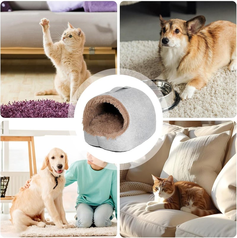 Winter Cat Cave - Winter Semi-Closed Comfortable Warm Kitten Bed | Pet Calming Nest Covered Cat Cave - for Home Dorm Bedroom Living Room Balcony - Image 4