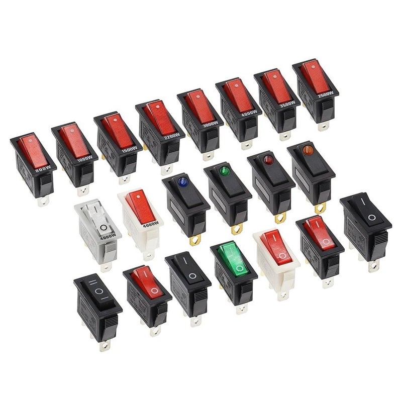 Red Light 10PCS KCD3 Rocker Switch ON Off ON Off ON 2 Position 3 Pin 16A 250V 20A 125V AC Power Switch - Image 2