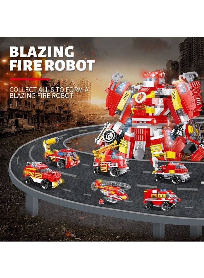 WOMA مجموعة مكعبات بناء سيارة نموذج إنقاذ الحريق 6 في 1، ألعاب مكعبات إبداعية للأولاد من عمر 6 سنوات فما فوق - Image 4