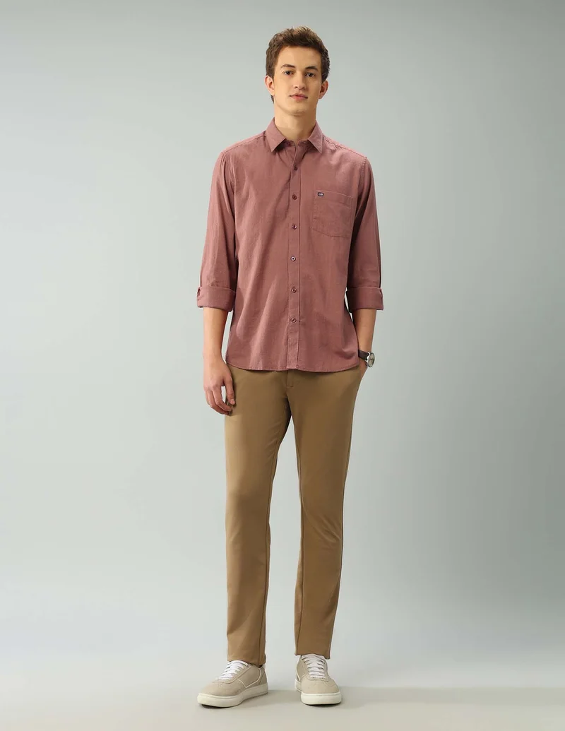 Arrow Medium Pink Manhattan Slim Fit Solid Shirt for Men | Best Price UAE