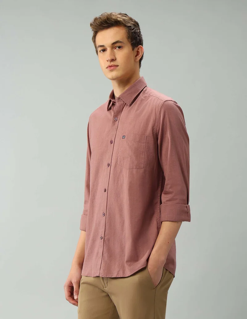 Arrow Medium Pink Manhattan Slim Fit Solid Shirt for Men | Best Price UAE