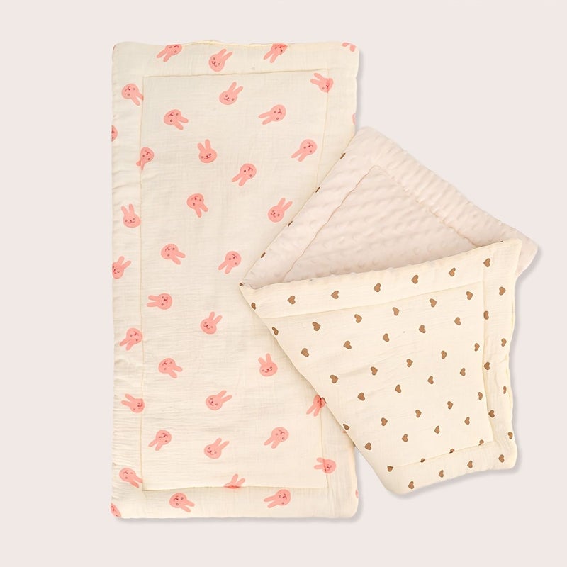 Bunny Baby Seat Cushion Soft Breathable Double Sided Stroller Pad Print - Image 2