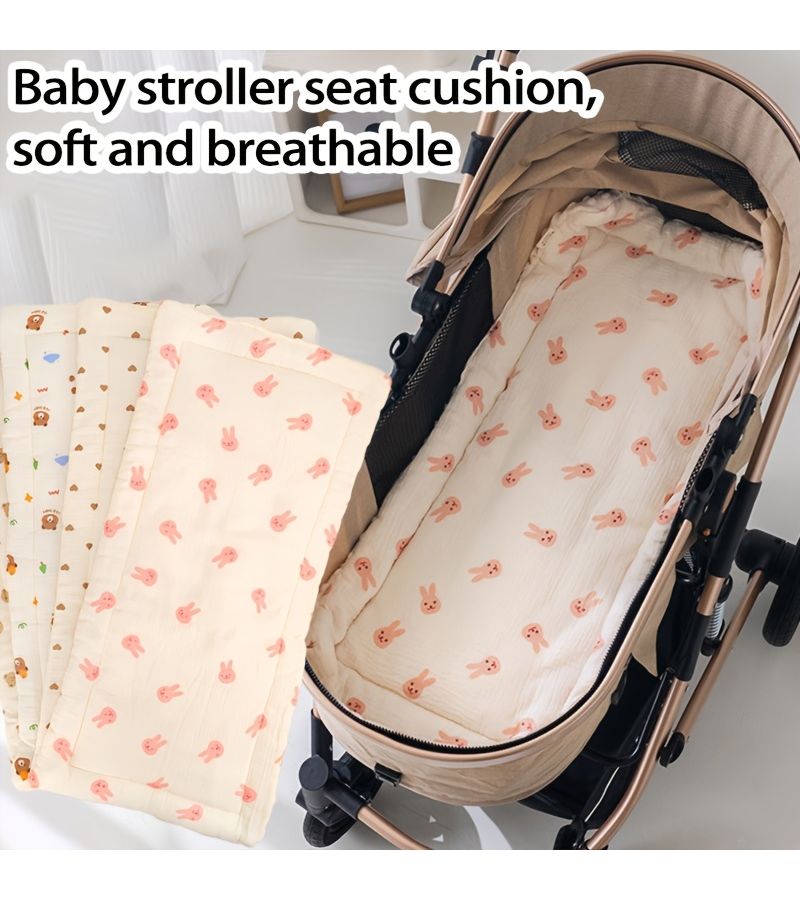 Bunny Baby Seat Cushion Soft Breathable Double Sided Stroller Pad Print - Image 3