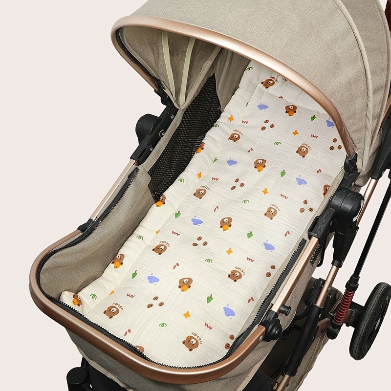 Bunny Baby Seat Cushion Soft Breathable Double Sided Stroller Pad Print - Image 1