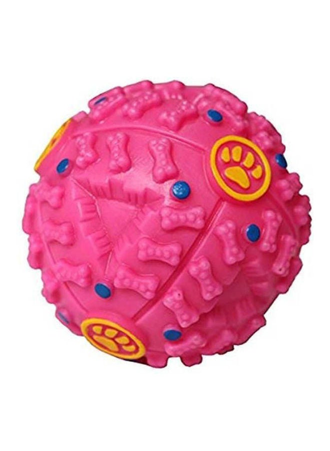 NIBEMINENT Dogs Interactive Squeaky Giggle Quack Dog Toy Ball Pet Food Dispenser Products-Medium Pink