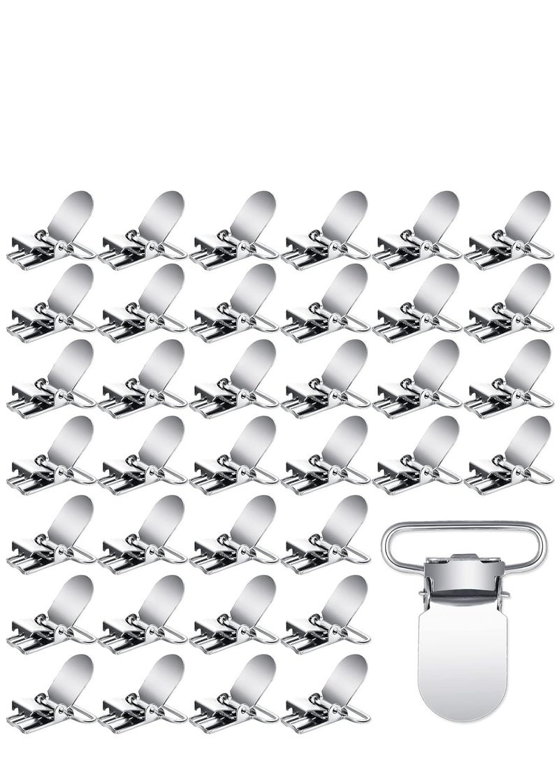KASTWAVE Metal Pacifier Suspender Clips Straps Holder Fasteners Clips Baby Pacifier Suspender Snap Heavy Duty Fasteners Clips for Making Pacifier Holders Bib Bed Sheet Fasteners Toy Clip - Image 1