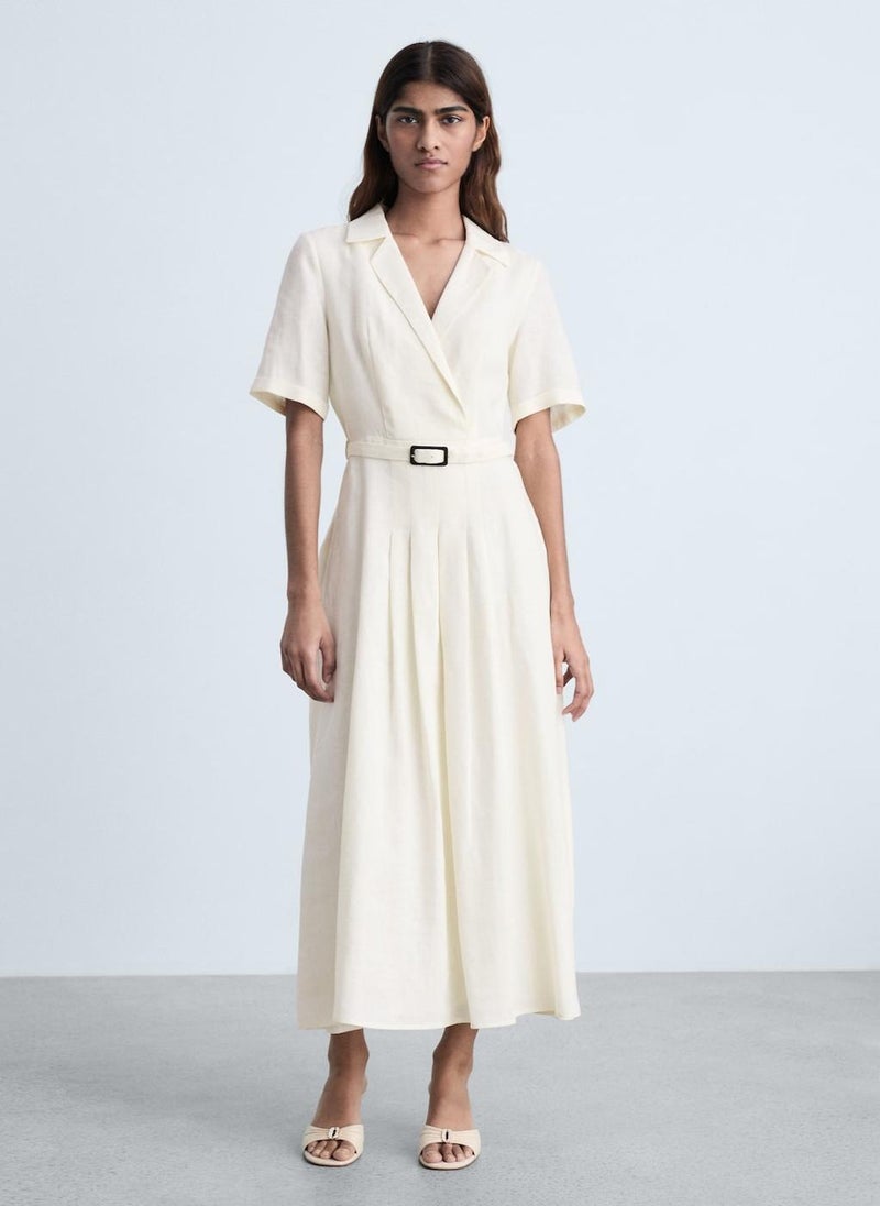 MANGO - Casual Belt Linen Dress - Image 1