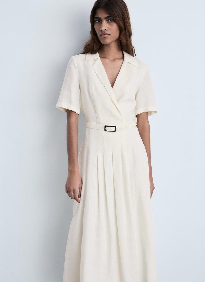 MANGO - Casual Belt Linen Dress - Image 1