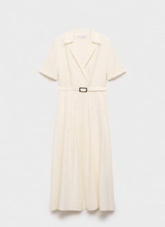 MANGO Casual Belt Linen Dress  - Image 5