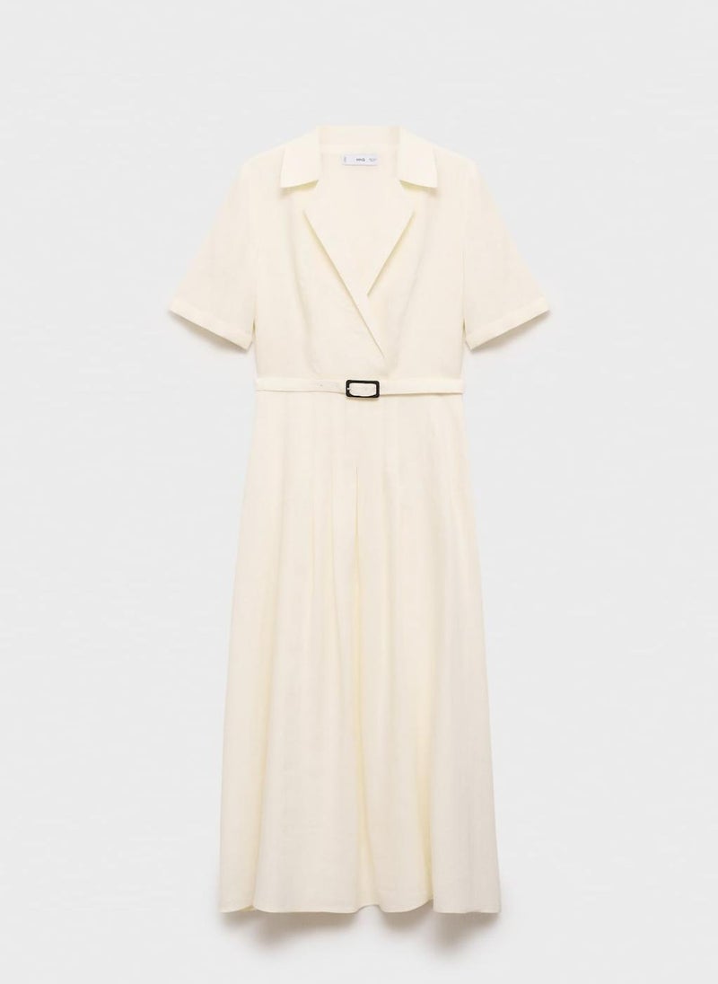 MANGO - Casual Belt Linen Dress - Image 1
