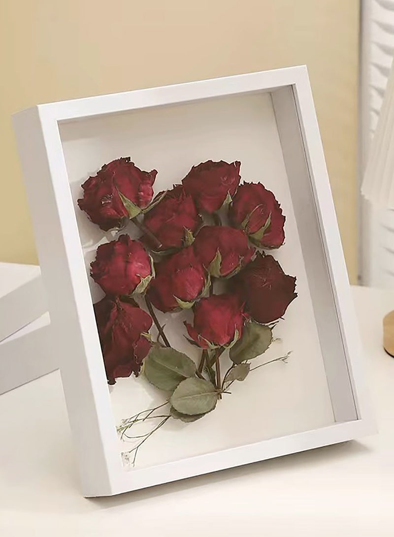 2pcs Shadow Box Frame Display Case 8x10'', Dried Flower Photo Frame, 3D Picture Frame Display Case Deeper 3cm with Transparent Acrylic Panel for Photos, DIY Crafts, Wedding Souvenir (White 8x10)  - Image 3