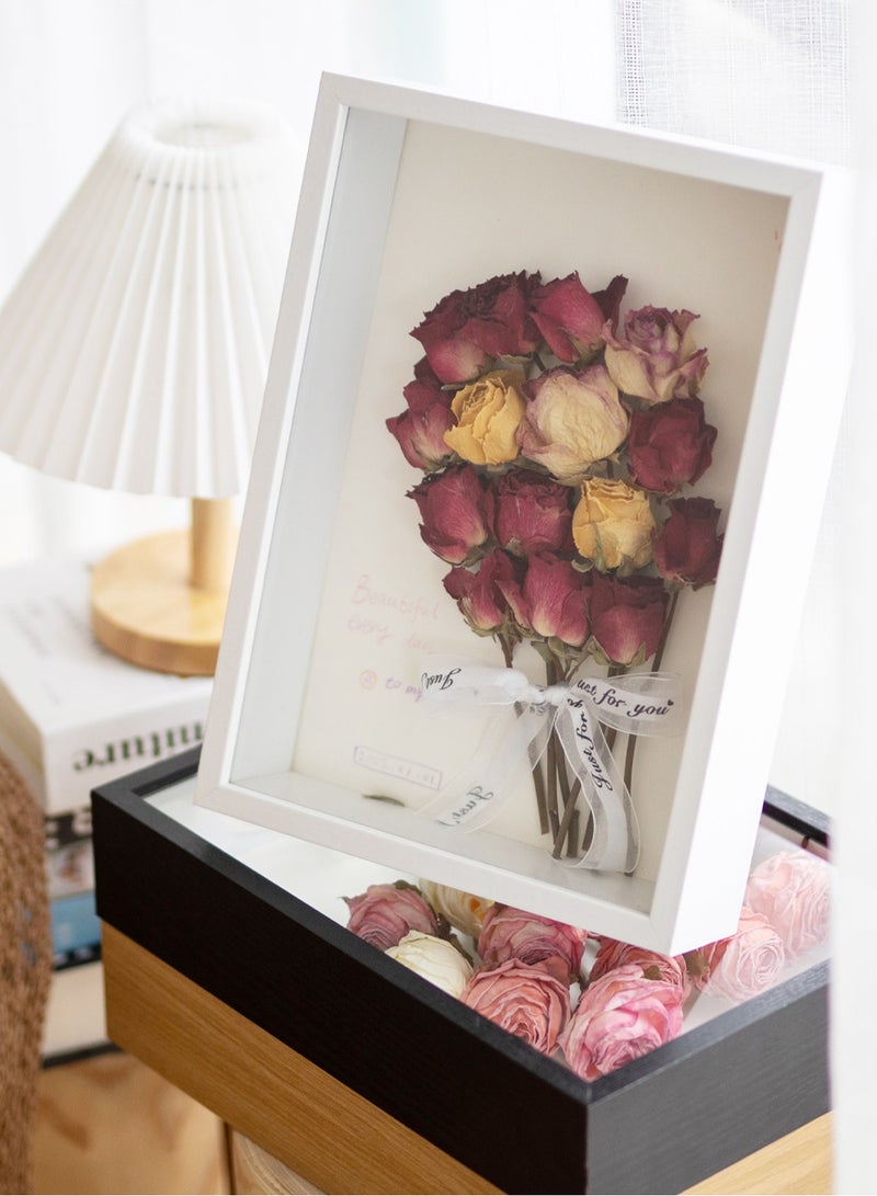 2pcs Shadow Box Frame Display Case 8x10'', Dried Flower Photo Frame, 3D Picture Frame Display Case Deeper 3cm with Transparent Acrylic Panel for Photos, DIY Crafts, Wedding Souvenir (White 8x10)  - Image 4