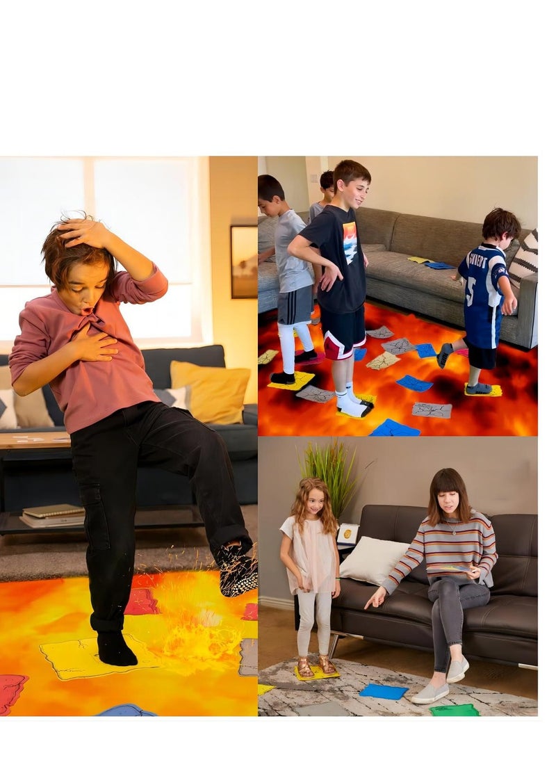 Floor Games, The Floor is Lava Escape Challenge Game for Kids, Fun Indoor and Outdoor Activity, Engaging Educational Play, Turntable Card Family Board Game Toy  - Image 2