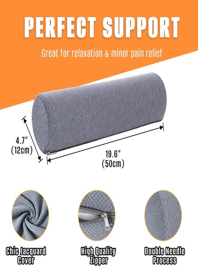 M Mute Touch 2 Pack Round Massage Table Bolster Pillow Pad, Bolster Pillow, Round Pillows, Suitable for Earthlite Massage Table (Grey, 4.7''x19.6'') - Image 2