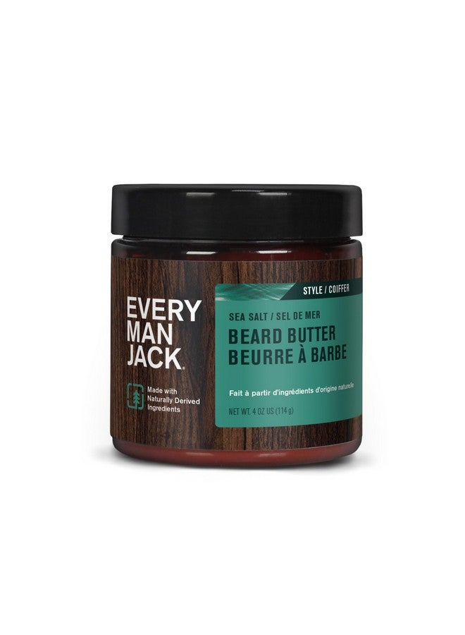 Every Man Jack Beard Butter Rejuvenate Soften And Styles Beard With Light Hold Light Sea Salt Scent Made W/Naturally Derived Ingredients Like Cocoa Butter And Shea Butter 4Oz  - Image 1
