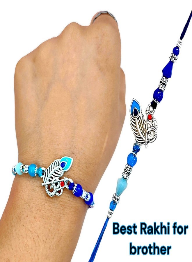 Gurjas Fancy Kitchen Rakhi للأولاد، الطاووس Rakhi For Borther، Rakshabhandhan For Bhai - Bhen، Rakhi For Bhai، Evil Eye Rakhi للأطفال، سوار للأولاد، أحدث Rakhi، مجموعة هدية Rakhi (3 قطع) - Image 2
