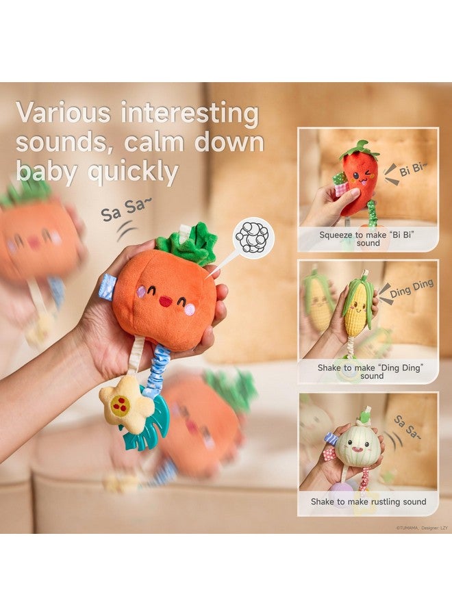 TUMAMA Hanging Baby Toys, 4 Pack Vegetable Crib Stroller Baby Gym Mobile Plush Toys, Early Baby Cognitive Sensory Hanging Rattle Toys With Teether. Suitable For Babies 0, 3, 6, 9, 12 Months - Image 2