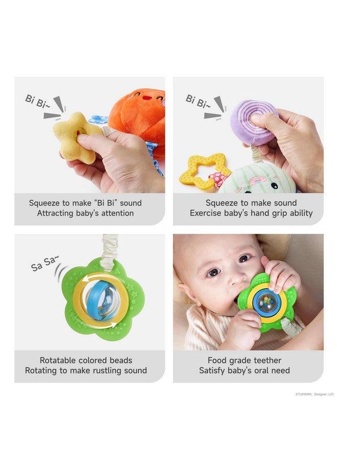 TUMAMA Hanging Baby Toys, 4 Pack Vegetable Crib Stroller Baby Gym Mobile Plush Toys, Early Baby Cognitive Sensory Hanging Rattle Toys With Teether. Suitable For Babies 0, 3, 6, 9, 12 Months - Image 3