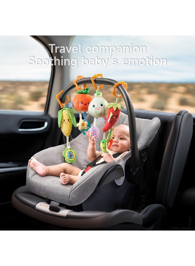 TUMAMA Hanging Baby Toys, 4 Pack Vegetable Crib Stroller Baby Gym Mobile Plush Toys, Early Baby Cognitive Sensory Hanging Rattle Toys With Teether. Suitable For Babies 0, 3, 6, 9, 12 Months - Image 5