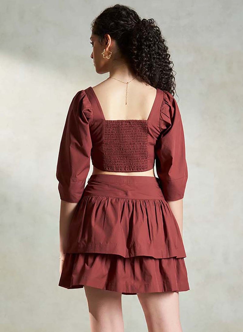 Virgio VIRGIO 100% Cotton Fitted Squareneck Crop Top  - Image 4