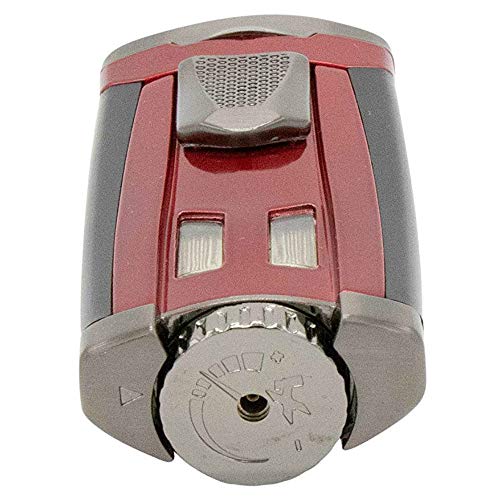 Xikar HP3 Inline Triple Flame Cigar Lighter, Attractive Gift Box, EZ-View Red Fuel Window, Honeycomb Texture, Daytona Red - Image 4