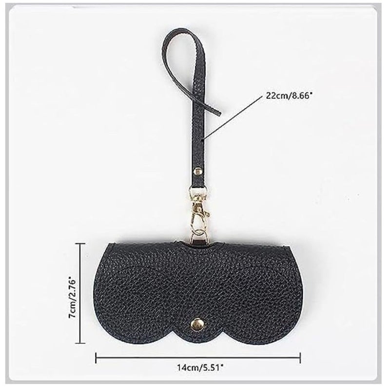 Eitheo Fancy Cute Eyeglasses/Sunglasses Case for Women/Girls Fashionable Stylish and for Travel Leather Look with Hook for Hand Bags Trendy Eyeglasses pouch, Ideal for Sunglasses- Stylish & Protective - Image 1