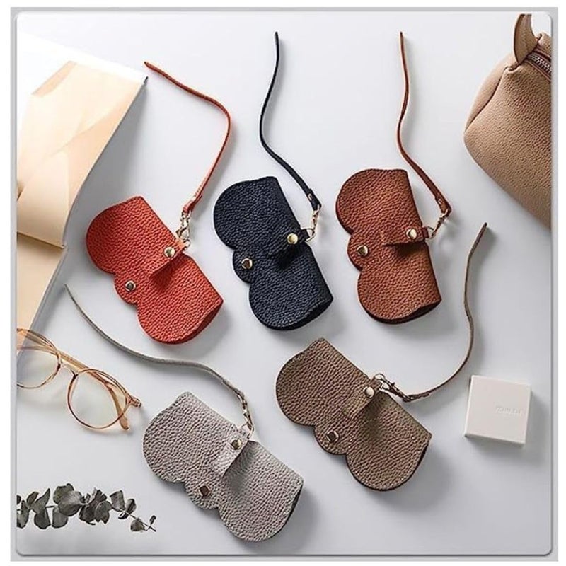 Eitheo Fancy Cute Eyeglasses/Sunglasses Case for Women/Girls Fashionable Stylish and for Travel Leather Look with Hook for Hand Bags Trendy Eyeglasses pouch, Ideal for Sunglasses- Stylish & Protective - Image 2
