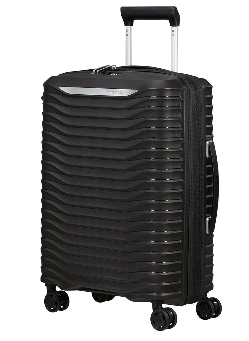 Samsonite Upscape Suitcase Cabin Size 55 cm / 20 inch, 4 Spinner Wheels, Polypropylene, Black|Inner Mesh Pocket|Expandable|Removable Divider|TSA Lock|USB Port - 10 Years International Warranty - Image 1