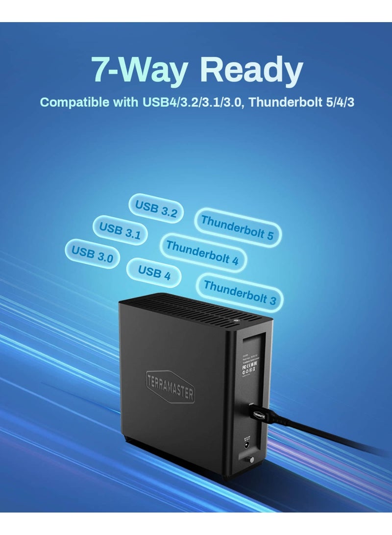 TERRAMASTER TERRAMASTER D4 SSD NVMe Enclosure - 4bay USB4 40Gbps Type-C, USB Storage Supports 4 x M.2 NVMe 2280 SSDs, Mobile App for Data Backup Included (Diskless) - Image 4